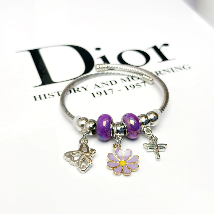 دستبند پاندورا رنگی زنانه شیک